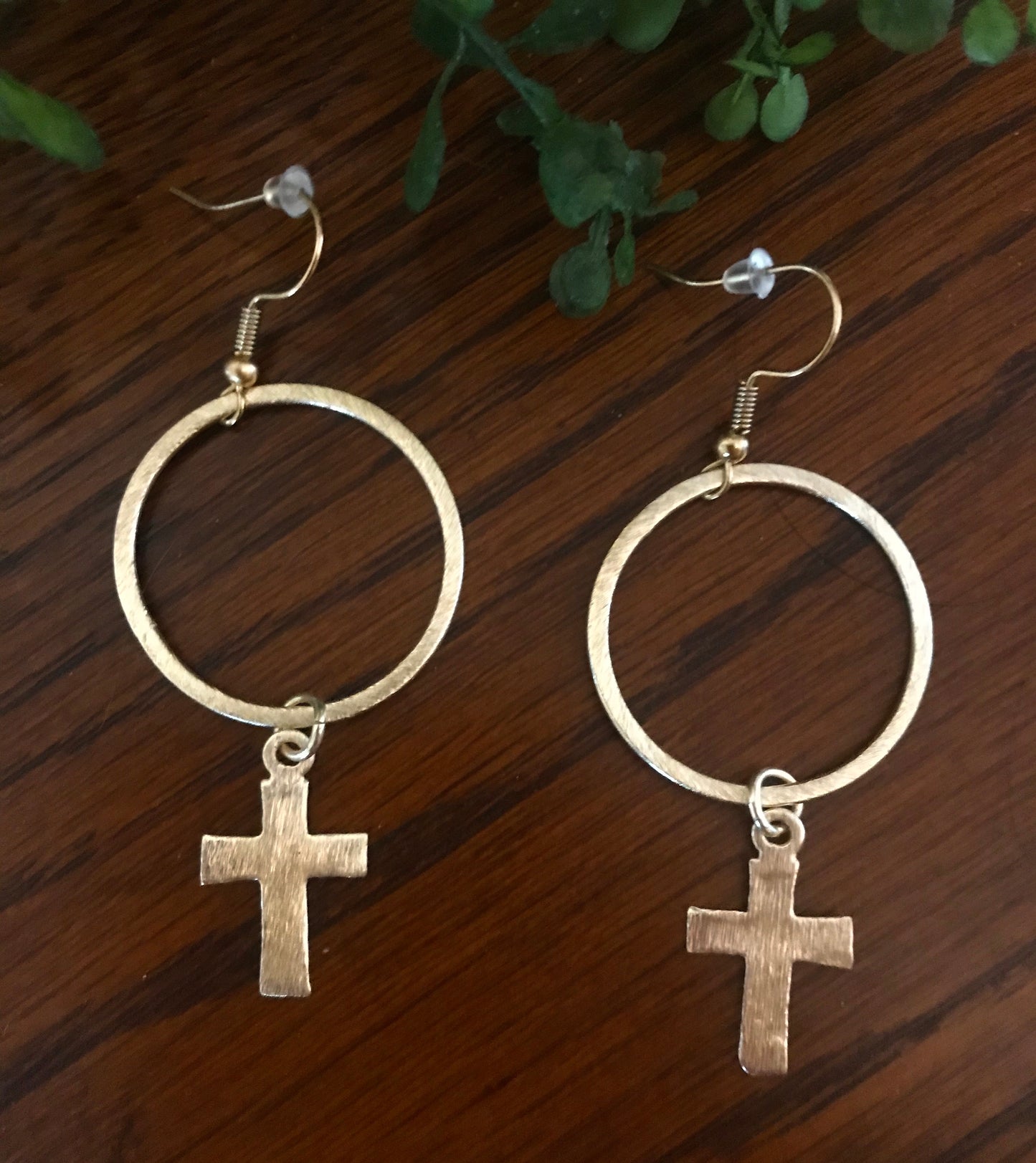 Cross Hoops Earrings