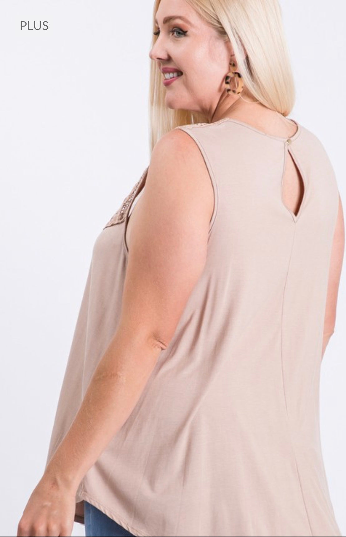 Vintage Lace Sleeveless Plus Size Blouse