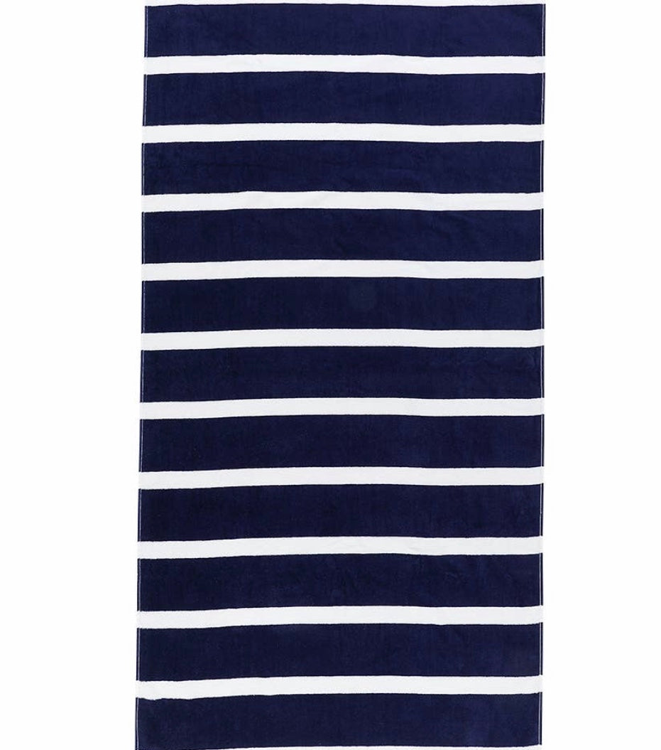 Navy & White Beach Towel