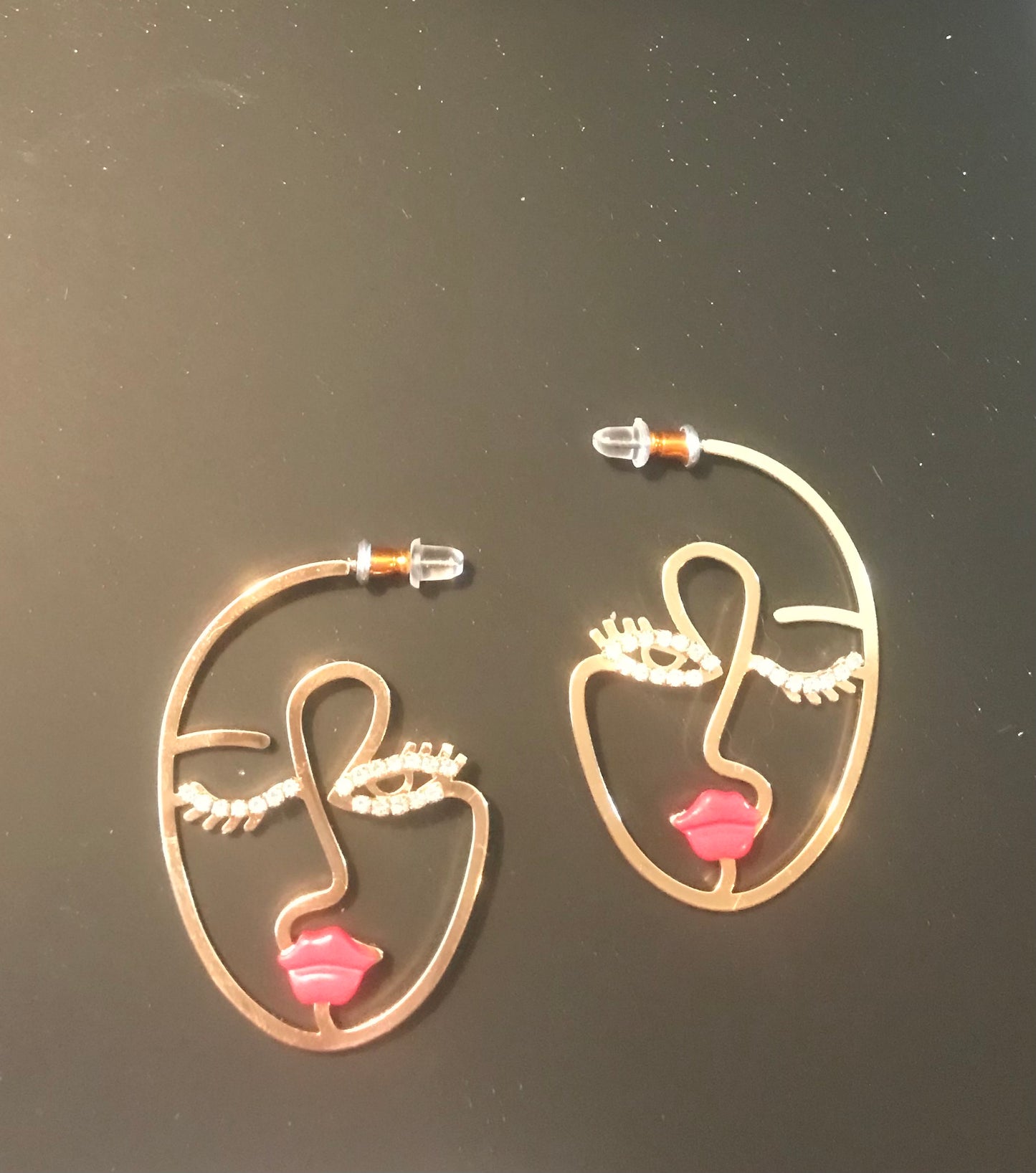 Woman's Face Portrait Earrings