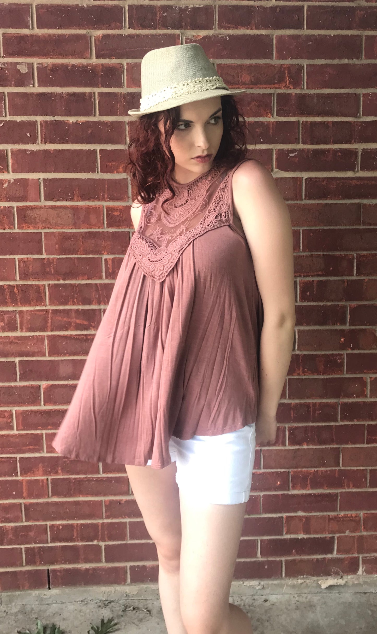 Vintage Lace Sleeveless Blouse