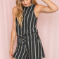 Summer Stripe  Blouson Romper w/ Pocket