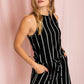Summer Stripe  Blouson Romper w/ Pocket