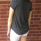 Navy Striped Short Sleeve Shirt