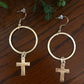 Cross Hoops Earrings