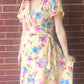 Lemon Floral Maxi Wrap Dress