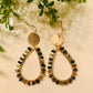 Beaded Black & Gold Teardrop Earrings