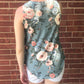 Denim Blue Floral Tank Top