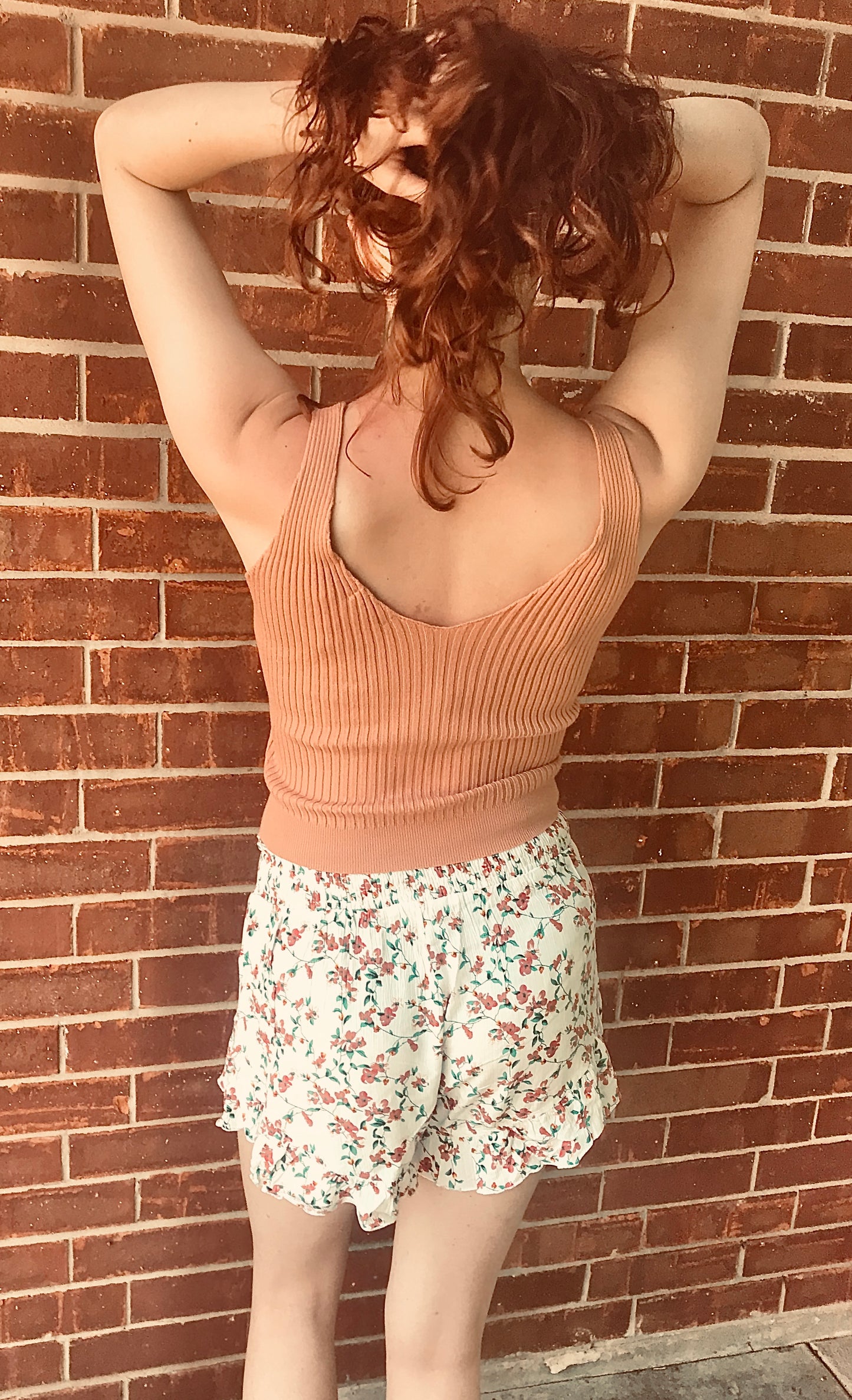 Ribbed V Neck Tank Top