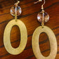 Oval & Stone Earrings