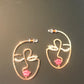 Woman's Face Portrait Earrings