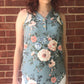 Denim Blue Floral Tank Top