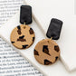 Leopard Print Disk Dangling Earrings